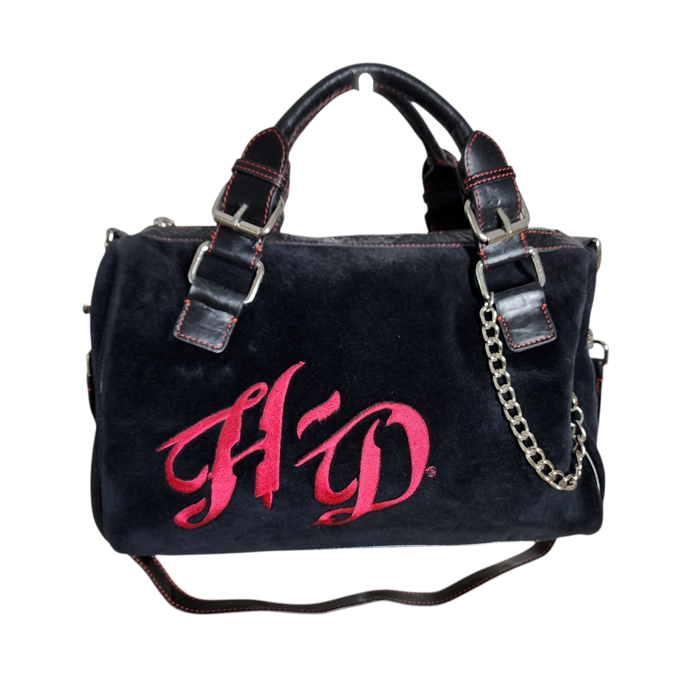 HARLEY-DAVIDSON MIXED MATERAL SATCHEL BAG